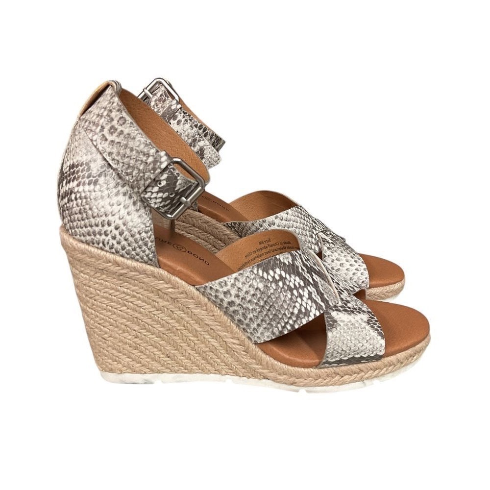 Treasure & Bond Poppy Snake Espadrille Wedge Heels Sandals Size 6M Ankle Strap
